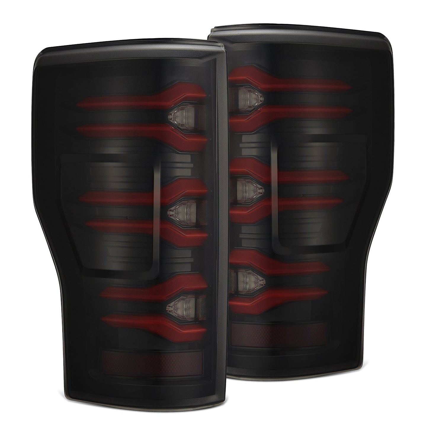 AlphaRex 659092 17-19 Ford F150/F250/F350 LUXX LED Taillights - Black-Red