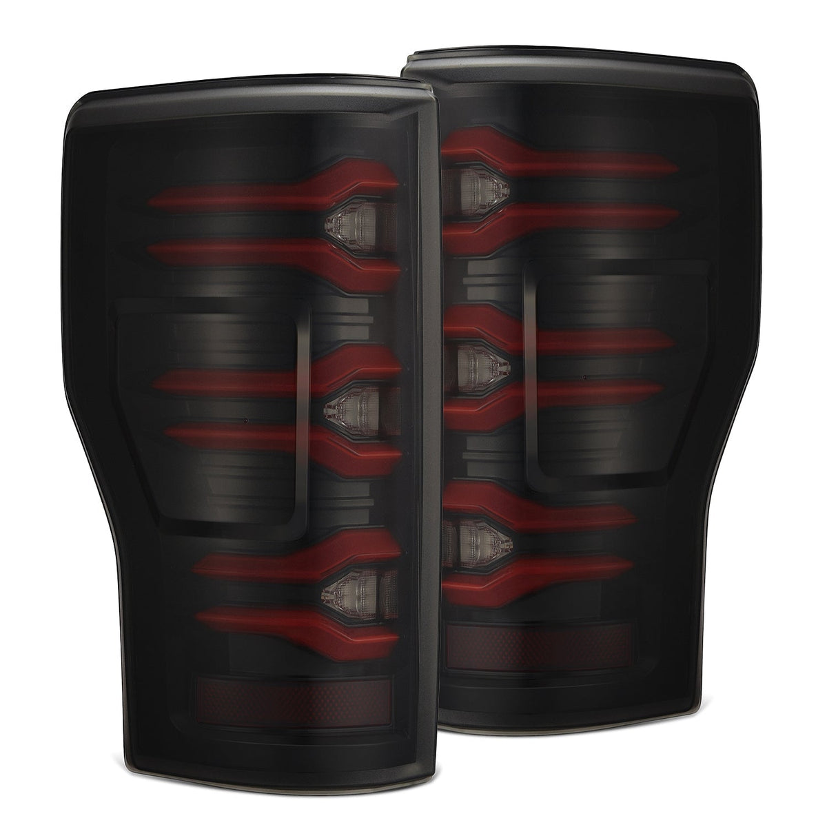 AlphaRex 659092 17-19 Ford F150/F250/F350 LUXX LED Taillights - Black-Red