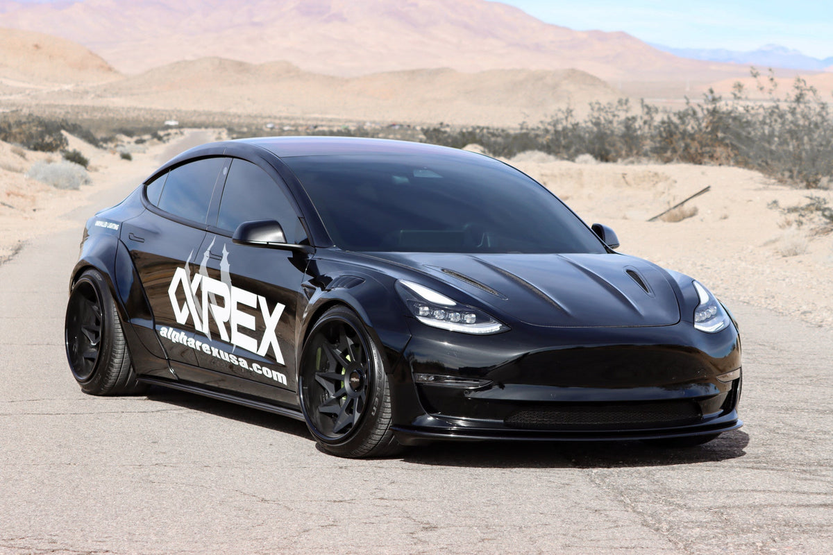 AlphaRex 880860 17-22 Tesla Model 3/20-23 Model Y NOVA-Series LED Projector Headlights Black with Activation Light & Sequential Signal