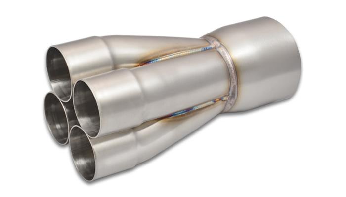 Vibrant 4-1 SS Merge Collectors (2-1/4in Inlet Slipover ID 4in Merge Outlet OD)