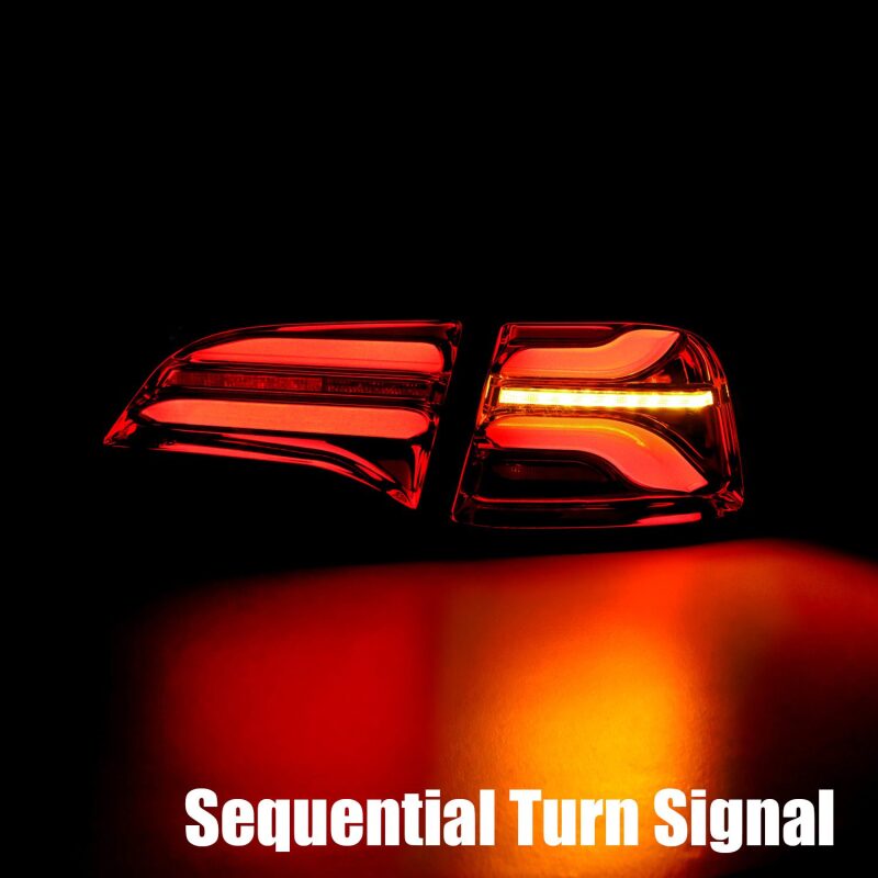 AlphaRex 601030 20-22 Tesla Model Y PRO-Series LED Tail Lights Jet Black w/Sequential Signal