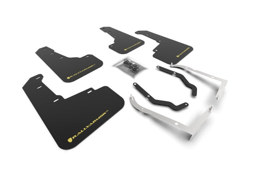 Rally Armor UR Mud Flaps - 2018-2023 Subaru Crosstrek - Black/Yellow Logo - #MF46-LTUR-BLK/PYP