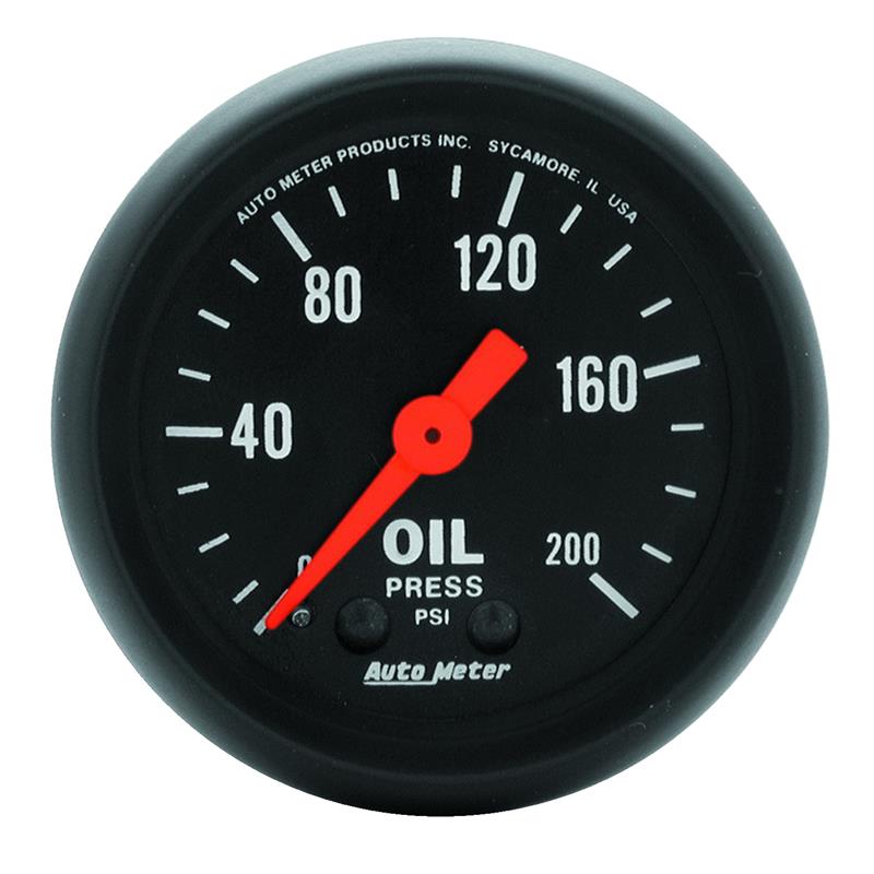 AutoMeter 2605 Z Series 52mm 0-200 PSI Mechanical Oil Pressure Gauge
