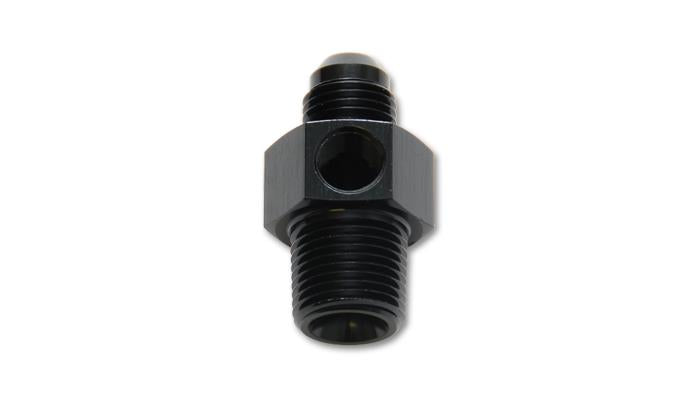 Vibrant -6AN Male to 1/4in NPT Male Union Adapter Fitting w/1/8in NPT Port