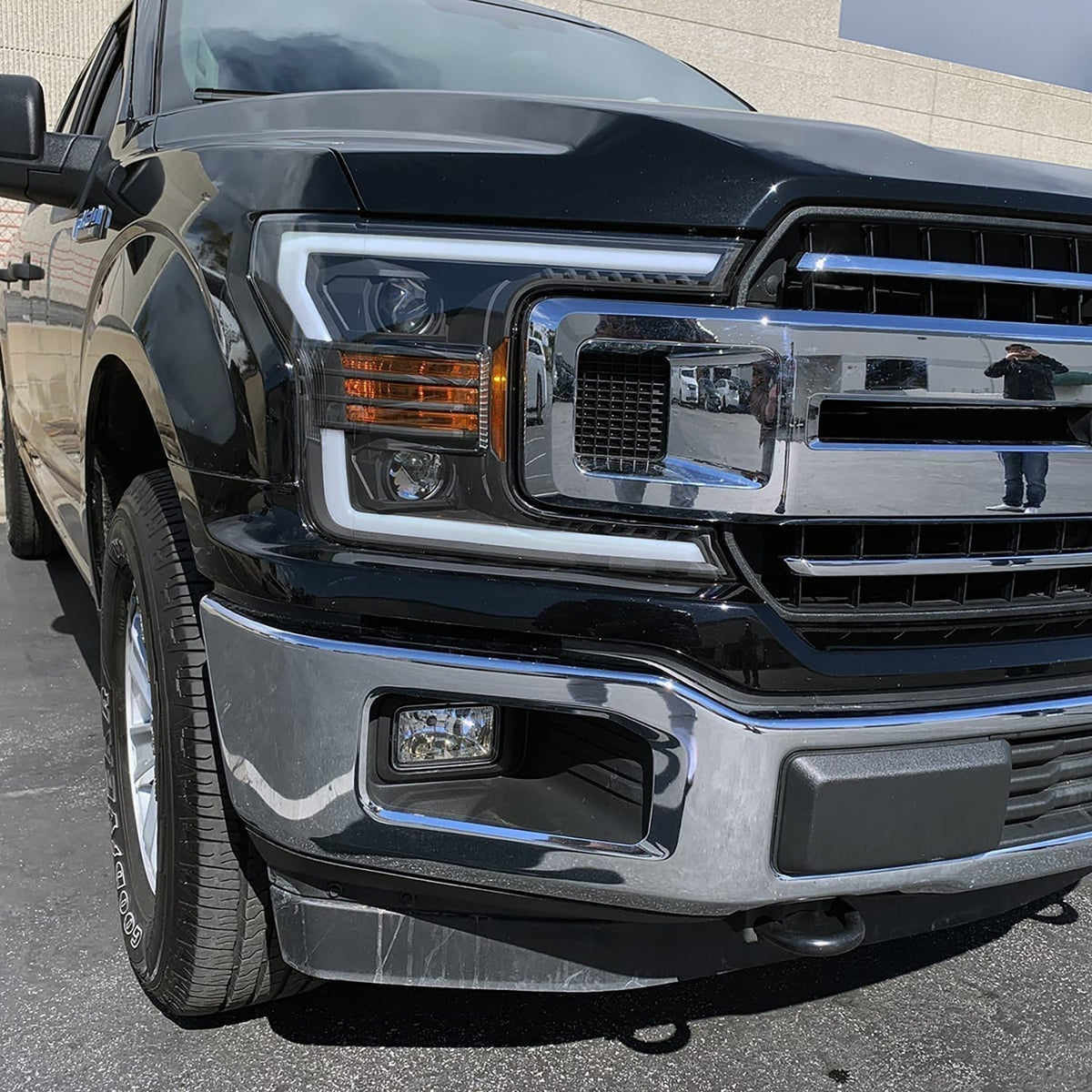 AlphaRex 880174 18-20 Ford F-150 LUXX LED Projector Headlights Plank Style Jet Black with Activation Light/Sequential Signal/DRL