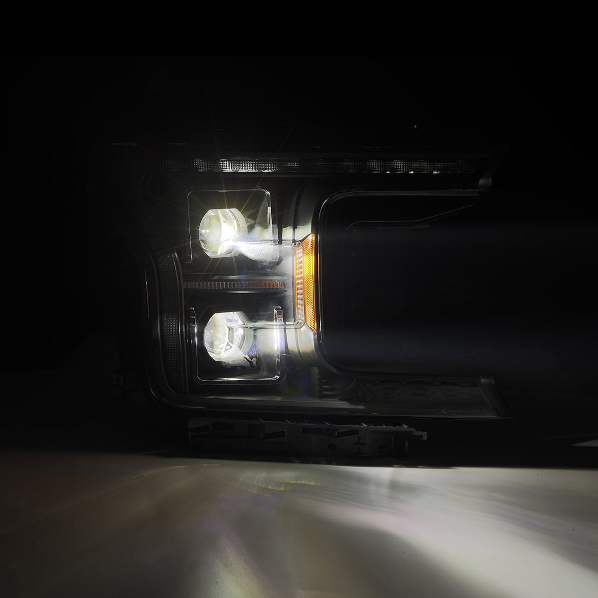AlphaRex 880250 18-20 Ford F-150 (Req. Converter F150 with Stock LED) LUXX LED Projector Headlights Black Activation Light Sequential Signal Switchback DRL