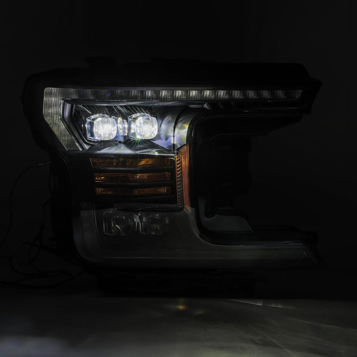 AlphaRex 880182 18-19 Ford F-150 NOVA LED Projector Headlights Plank Style Matte Black with Activation Light/Sequential Signal