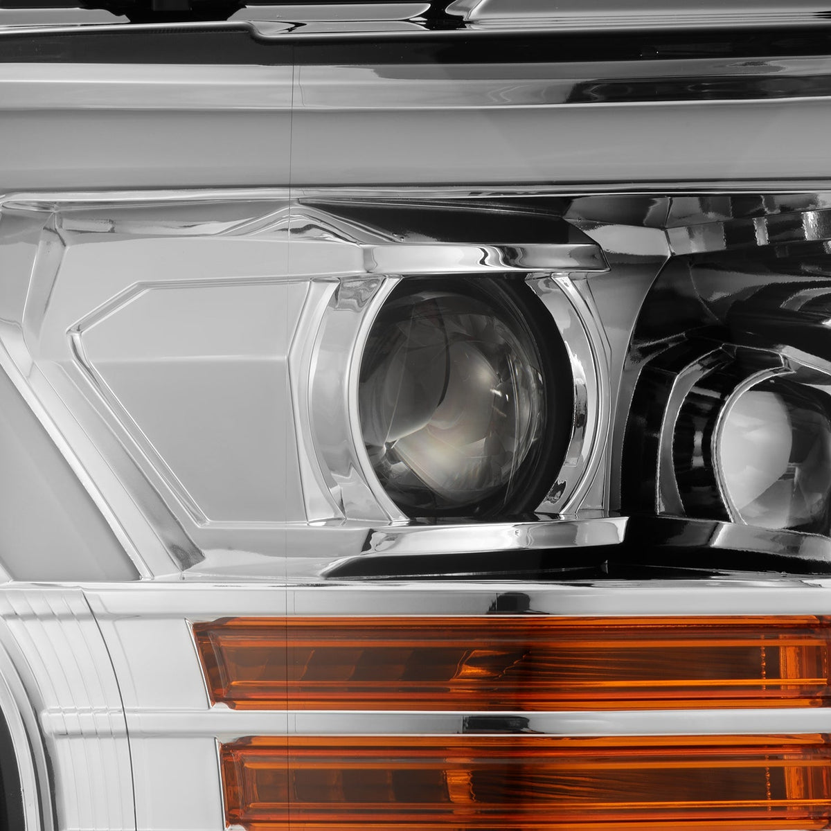 AlphaRex 880187 18-19 Ford F-150 PRO-Series Projector Headlights Plank Style Chrome with Activation Light/Sequential Signal