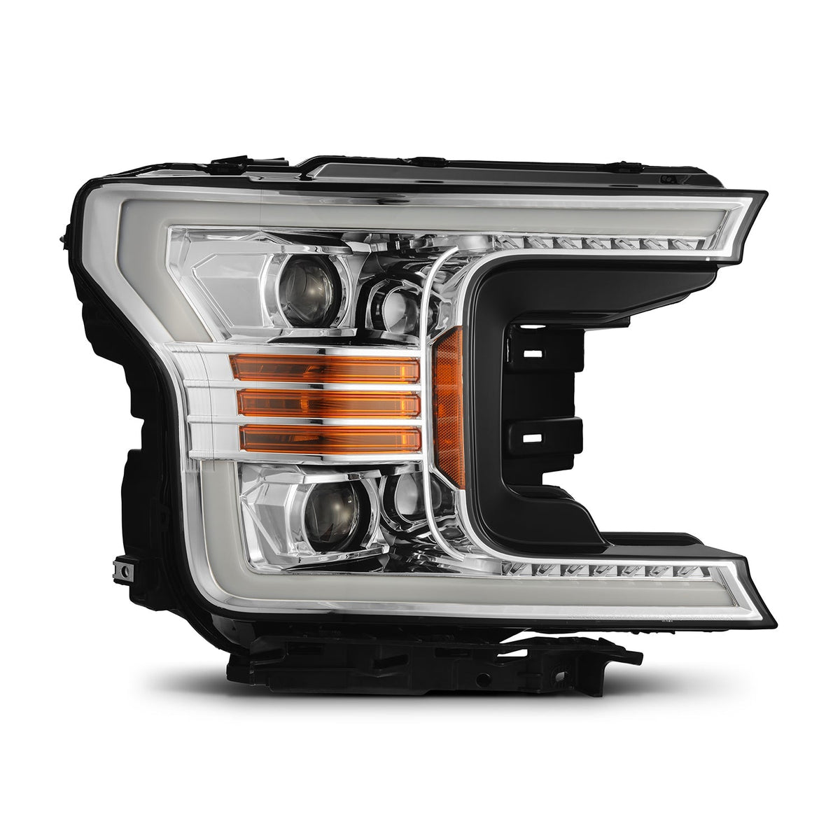 AlphaRex 880187 18-19 Ford F-150 PRO-Series Projector Headlights Plank Style Chrome with Activation Light/Sequential Signal
