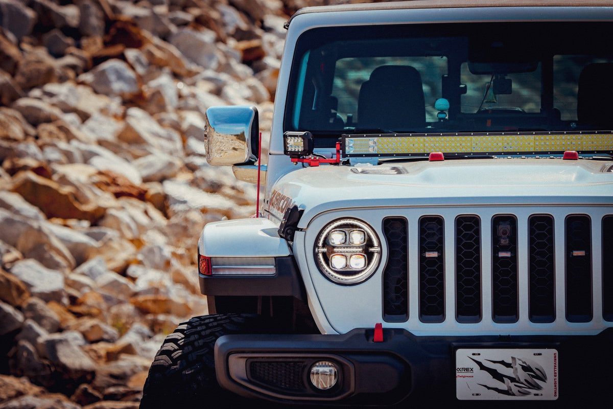 AlphaRex 880868 18-23 Jeep Wrangler JL/Gladiator JT LED Projector Headlights Black with Activation Light/Sequential Signal/DRL