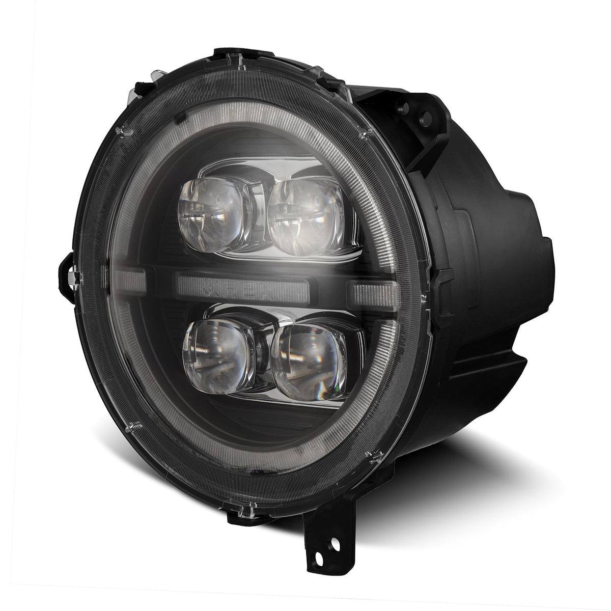 AlphaRex 880868 18-23 Jeep Wrangler JL/Gladiator JT LED Projector Headlights Black with Activation Light/Sequential Signal/DRL