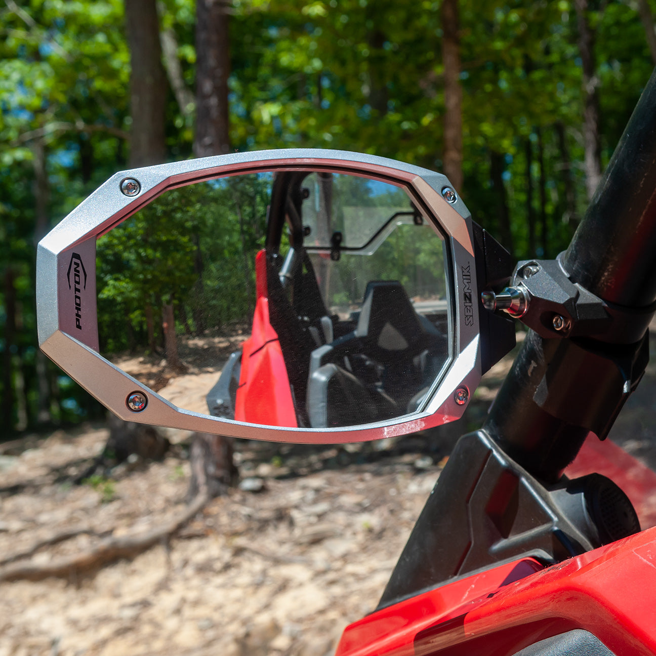 Seizmik 04+ Can Am/Hon/Kaw/Kub/Polaris/Yam Photon Sideview Mirror - 2 in. Clamp Pair 56-18108