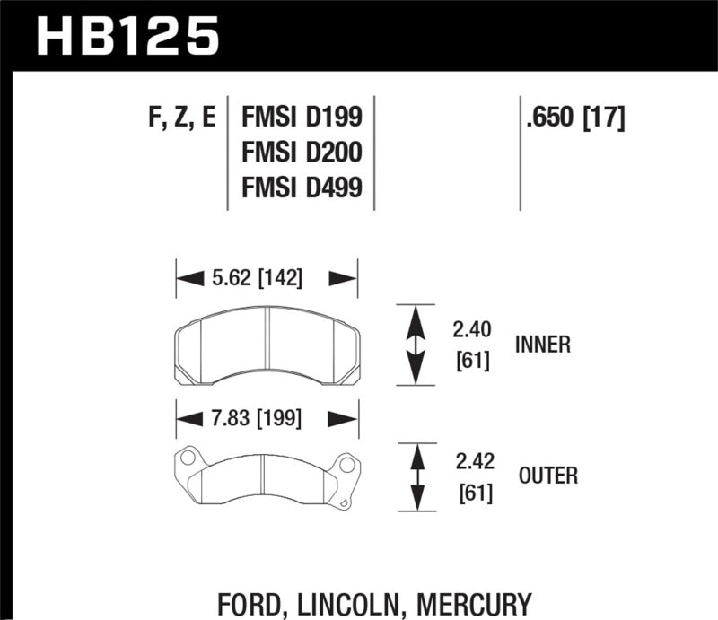 Hawk Performance HB125F.650 HPS Performance Street Brake Pads