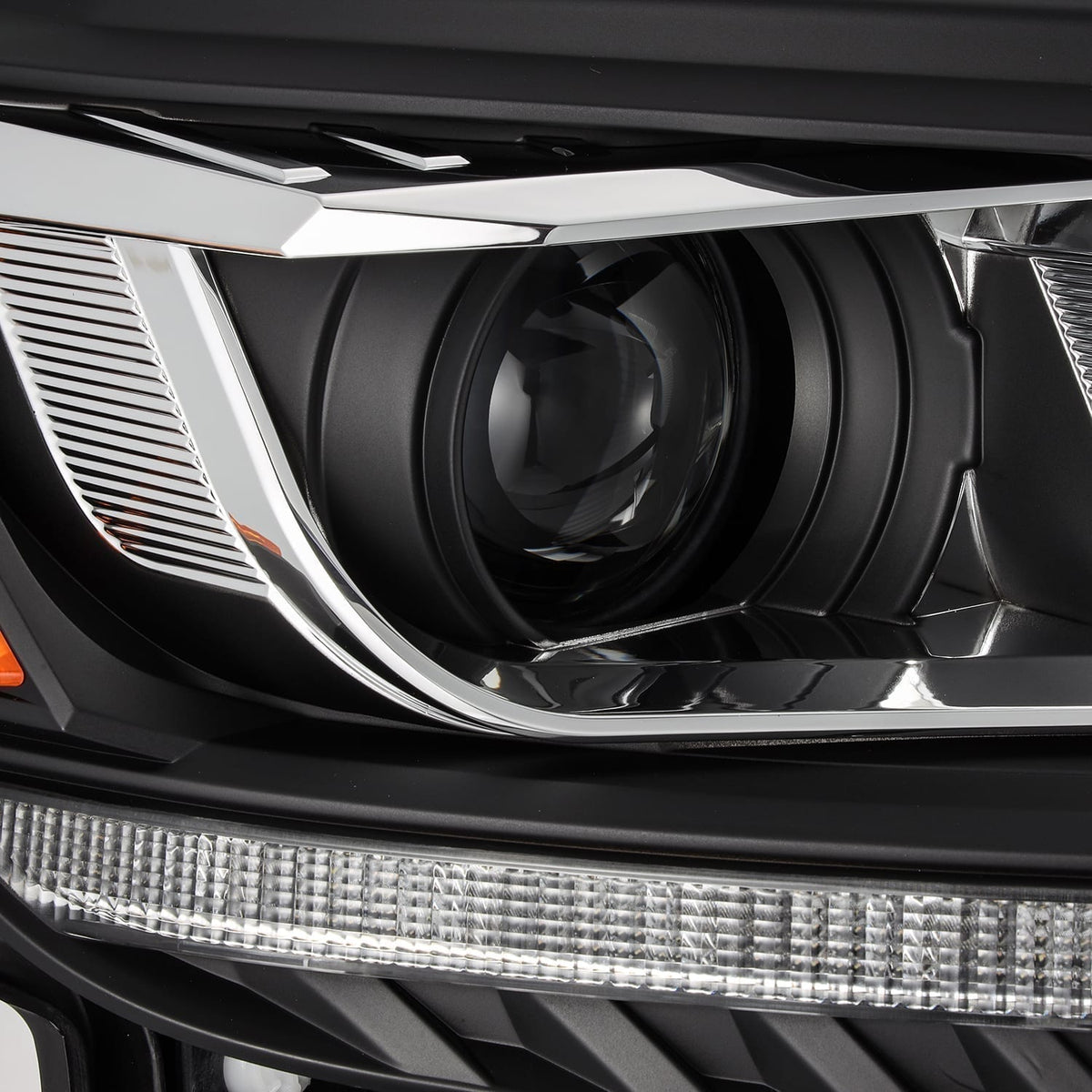 AlphaRex 880122 19-21 Ford Ranger LUXX LED Projector Headlights Plank Style Black with Sequential Signal/DRL