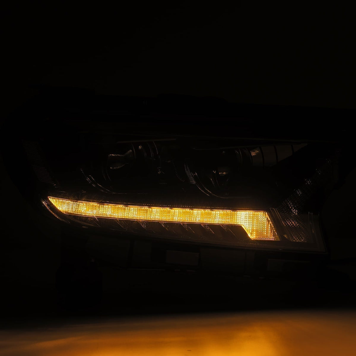 AlphaRex 880119 2019+ Ford Ranger PRO-Series Projector Headlights Plank Style Alpha Black with Sequential Signal/DRL