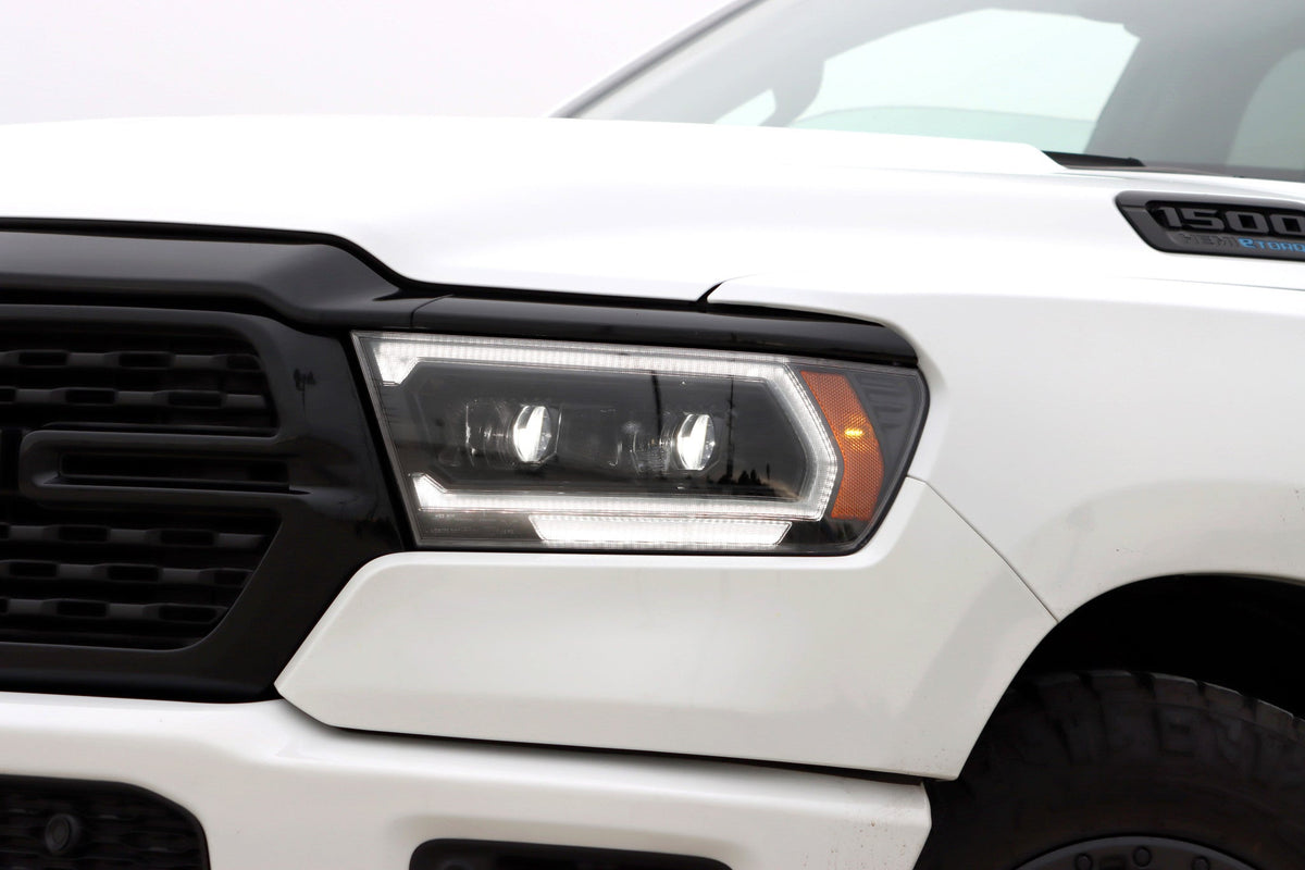 AlphaRex 880576 19-22 Dodge Ram 1500 LUXX LED Projector Headlights Black with Sequential Activation Light/Sequential Signal/DRL