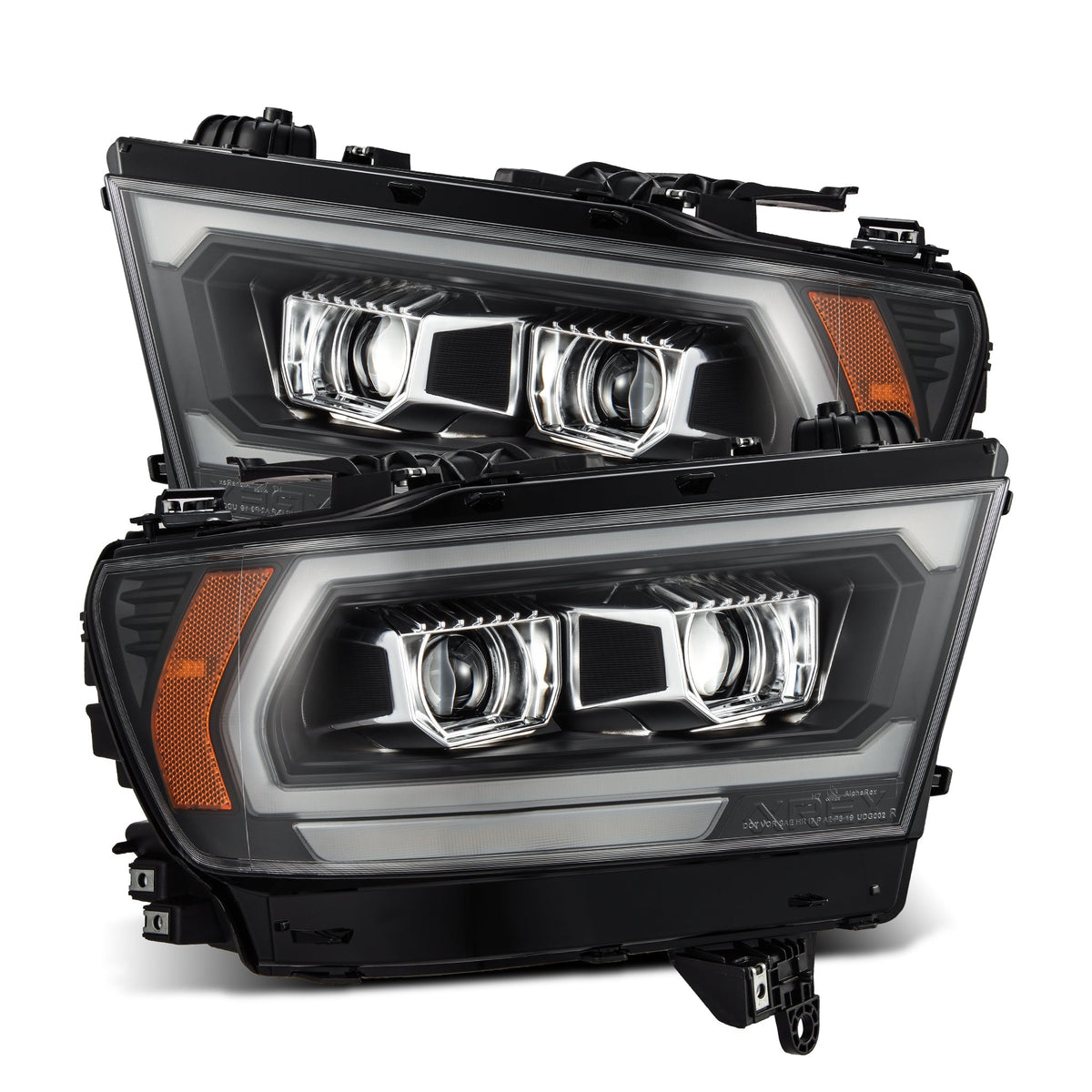 AlphaRex 880576 19-22 Dodge Ram 1500 LUXX LED Projector Headlights Black with Sequential Activation Light/Sequential Signal/DRL