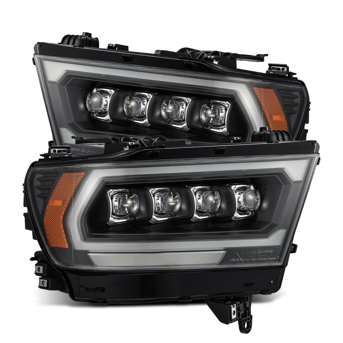 AlphaRex 880578 19-23 Dodge Ram 1500 (No Classic/Ltd/TRX) NOVA-Series Projector Headlights Black (Req. Converter)
