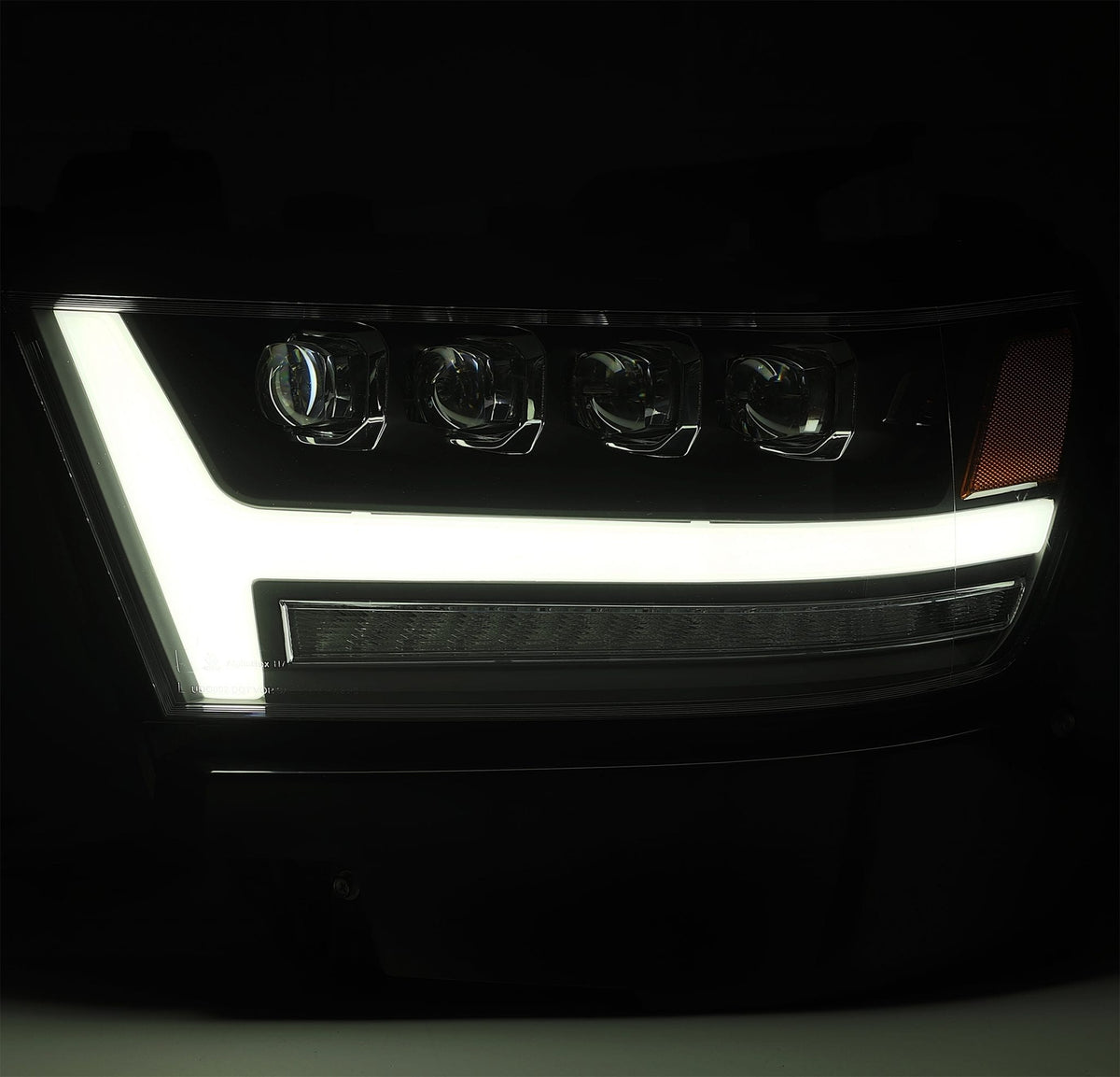 AlphaRex 880517 19-20 Ram 1500 HD NOVA LED Projector Headlights Plank Style Chrome with Activation Light/Sequential Signal/DRL