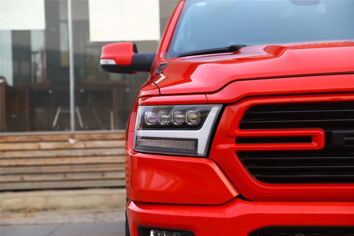 AlphaRex 880517 19-20 Ram 1500 HD NOVA LED Projector Headlights Plank Style Chrome with Activation Light/Sequential Signal/DRL