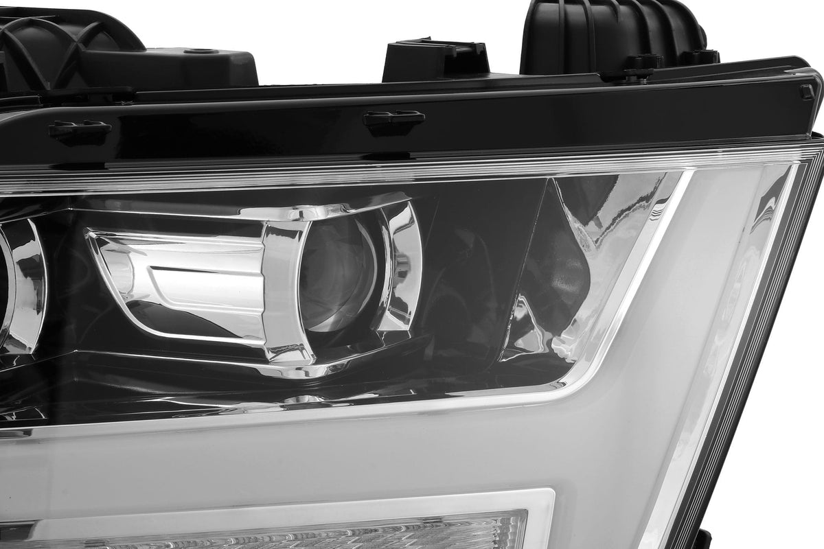 AlphaRex 880514 19-20 Ram 1500 HD PRO-Series Projector Headlight Plank Styl Chrome with Activation Light/Sequential Signal/Plank DRL
