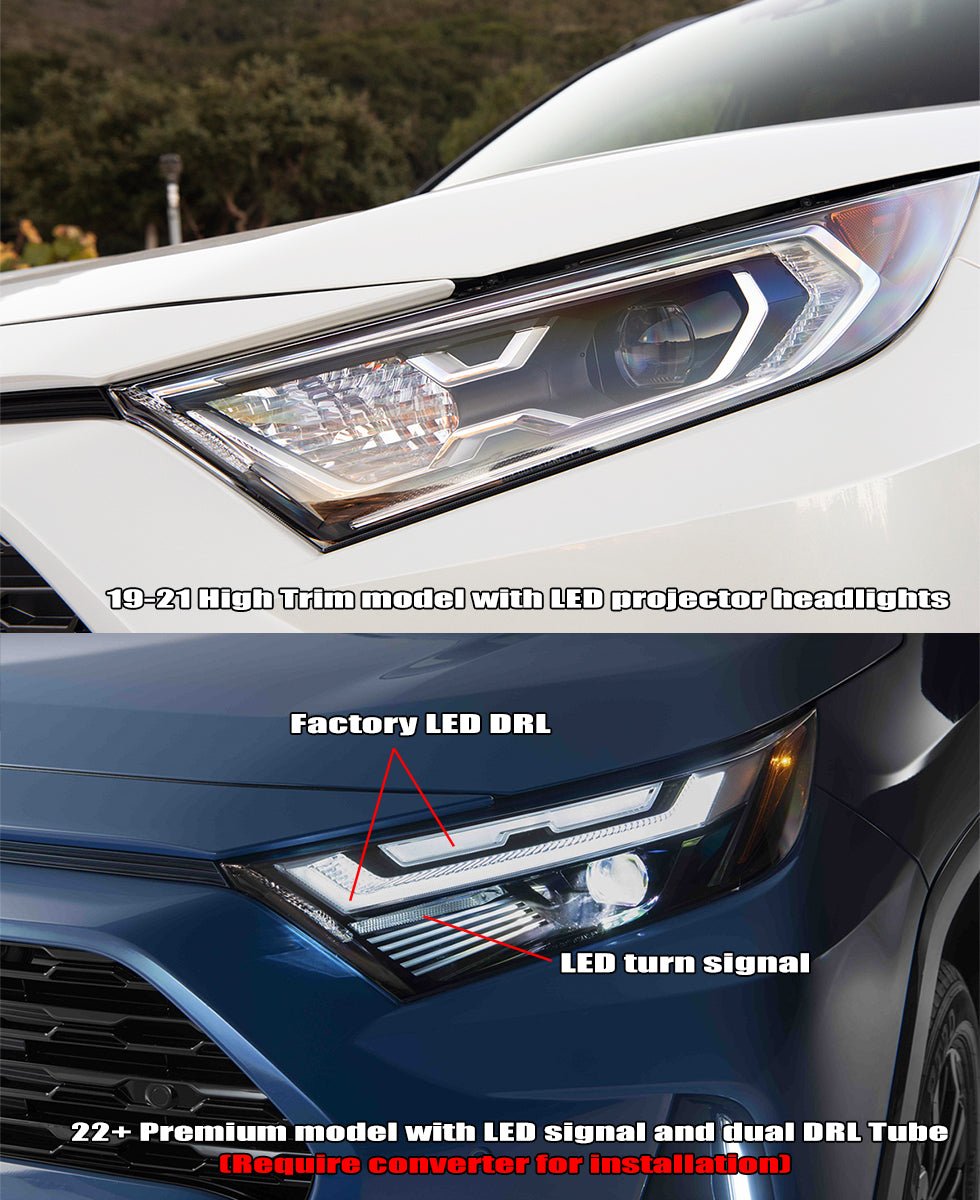 AlphaRex 880870 19-23 Toyota RAV4 (High Trim) NOVA LED Projector Headlights Black