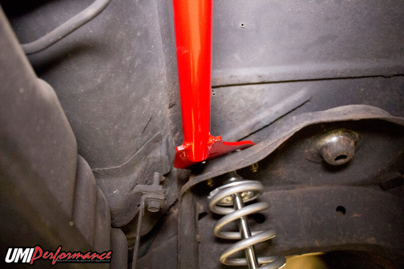 UMI Performance 3055-R Rear Shock Tower Brace Bolt-In Red for 1978-1988 G-Body