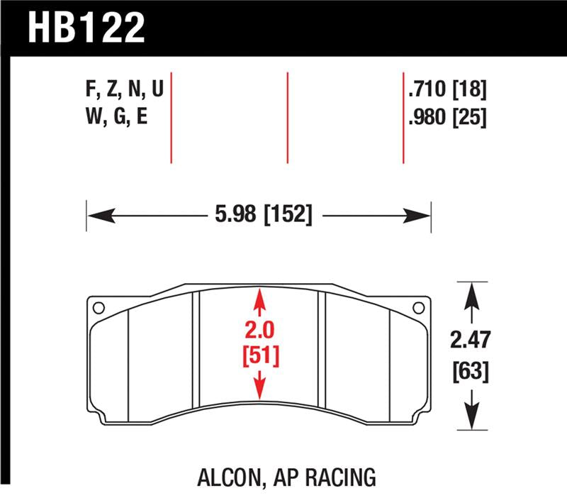 Hawk Performance HB122G.710 DTC-60 Motorsport Brake Pads