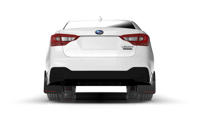 Rally Armor UR Mud Flaps - 2020-2025 Subaru Legacy - Black/Red Logo - #MF64-UR-BLK/RD