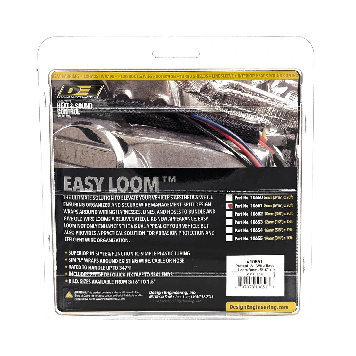 DEI Split Wire Sleeve Easy Loom 8mm-5/16in x 20 Black