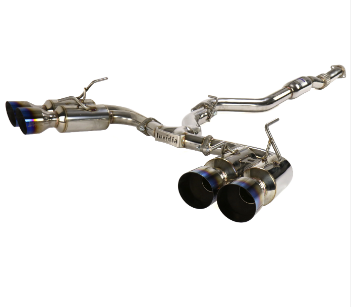 Invidia HS08ST5GM4ST 08-14 Subaru STI 11-14 WRX Hatchback R400 Quad Titanium tip Cat-back Exhaust