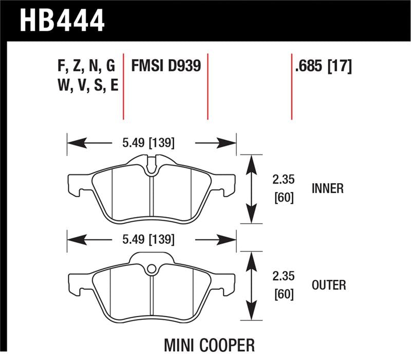 Hawk Performance HB444Z.685 Performance Ceramic Street Brake Pads