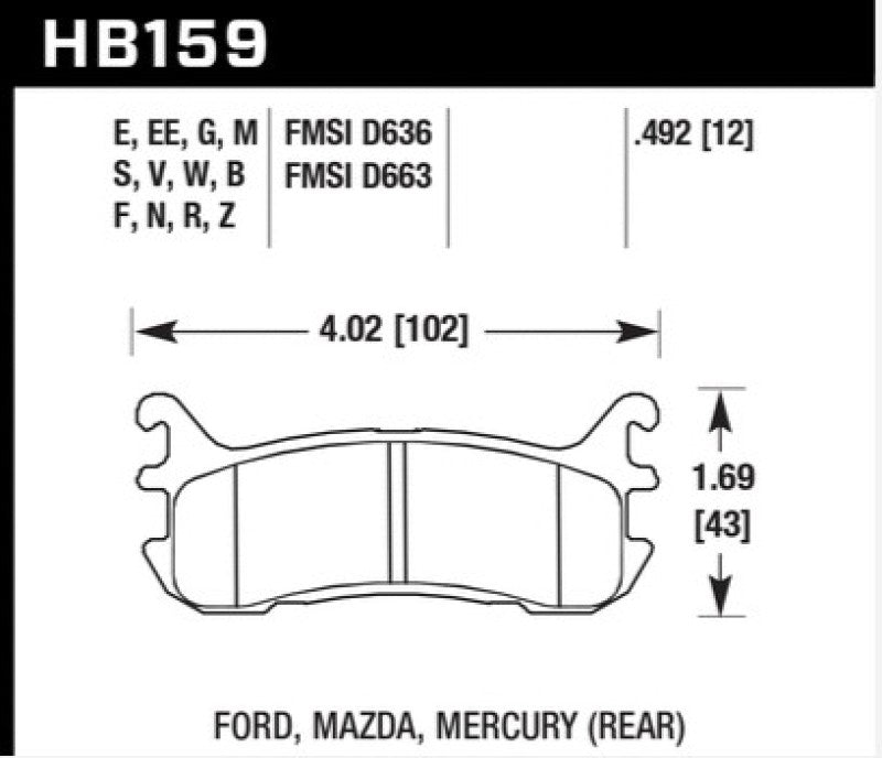 Hawk Performance HB159D.492 ER-1 Motorsport Brake Pads