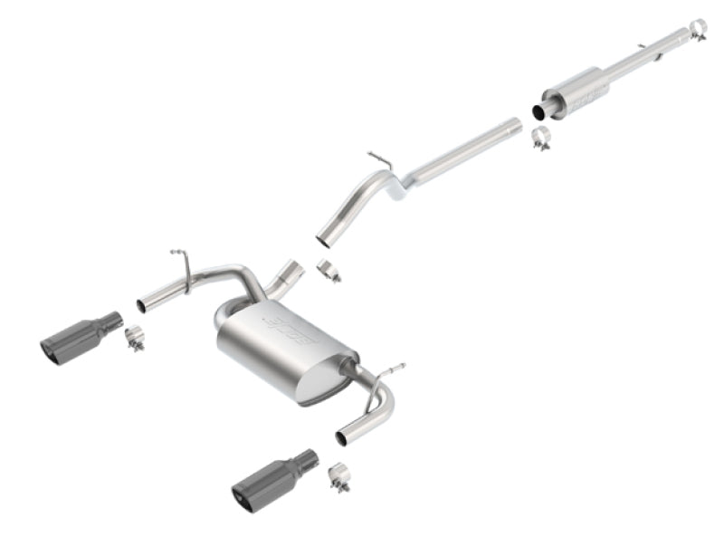 Borla 140459BC 12-16 Jeep Wrangler 3.6L AT/MT 4DR 4WD S SQ RL AC SR 2.5in 2in TIP 3.5inx3.28in Black Chrome - #140459BC