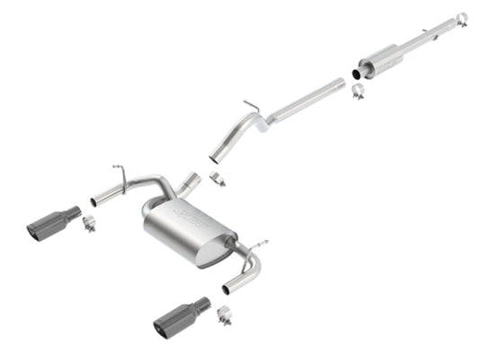 Borla 140459BC 12-16 Jeep Wrangler 3.6L AT/MT 4DR 4WD S SQ RL AC SR 2.5in 2in TIP 3.5inx3.28in Black Chrome - #140459BC