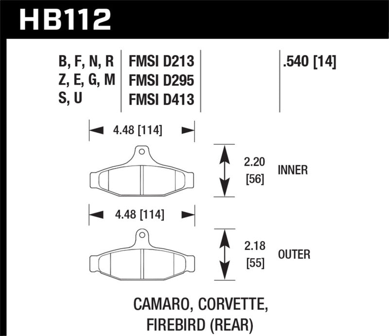 Hawk Performance HB112D.540 ER-1 Motorsport Brake Pads