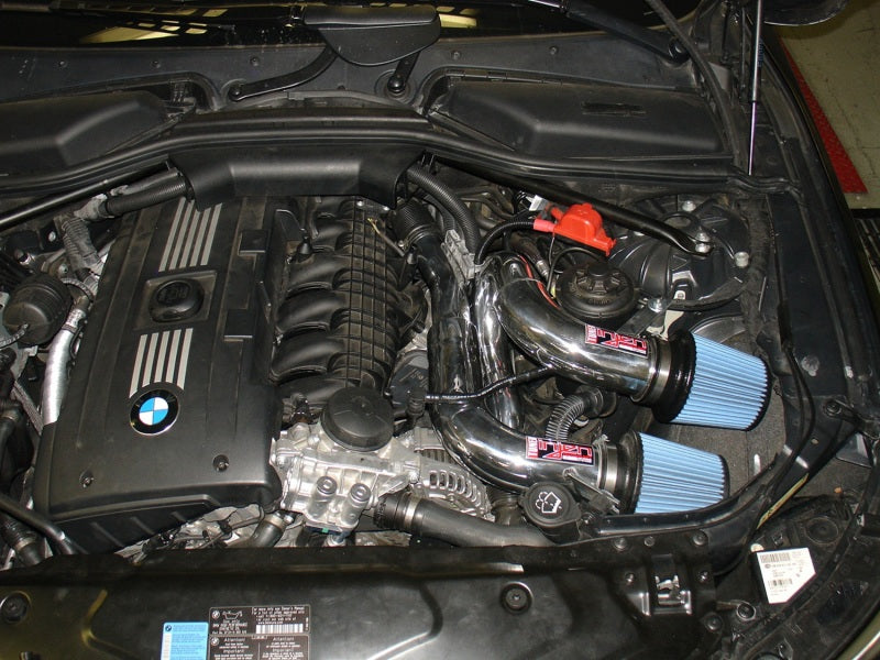 Injen 08-09 535i E60 3.0L L6 Twin intake & AMSOIL Filters Wrinkle Black Short Ram Intake - #SP1130WB