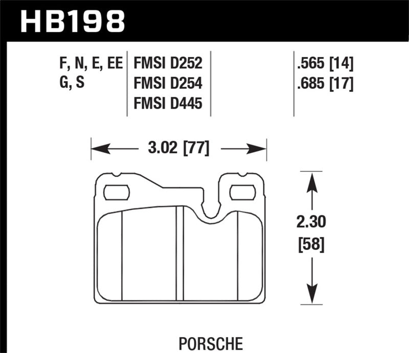 Hawk Performance HB198E.685 Blue 9012 Motorsport Brake Pads