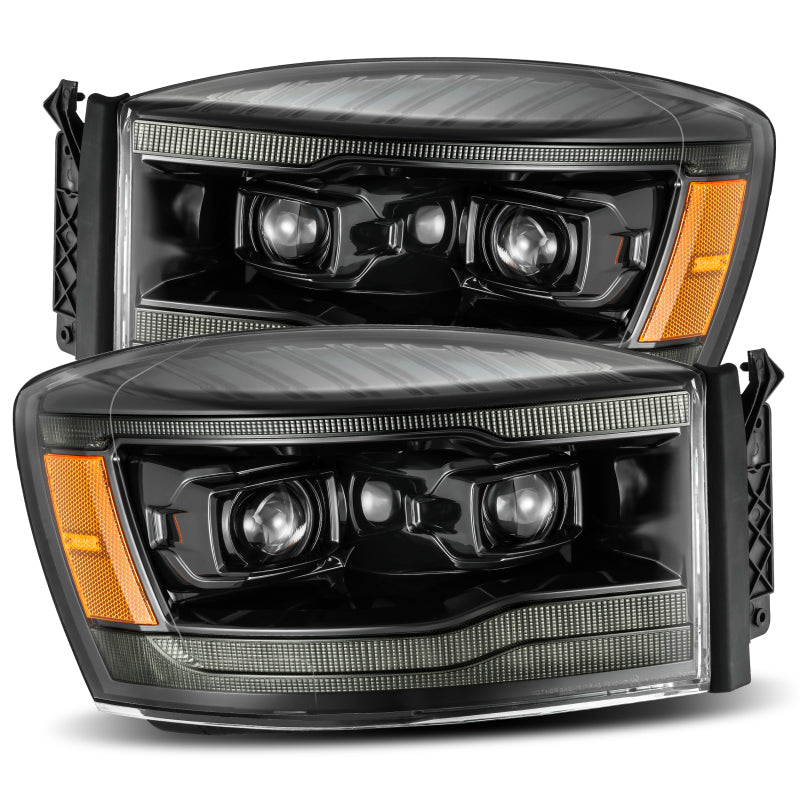 AlphaRex 880530 06-08 Dodge Ram 1500 HD PRO-Series Projector Headlights Plank Style Alpha Black w/Sequential Signal/DRL