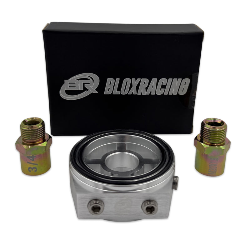 BLOX Racing Oil Filter Block Adapter Silver / For Oil Pressure / Oil Temperature BXGA-00105-SI