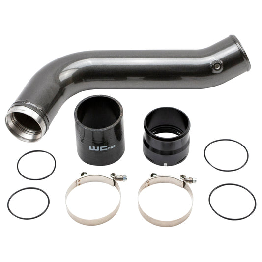 Wehrli Custom Fabrication WCF100381-GB Passenger Side 3.5in Intercooler Pipe Gloss Black for 2020-2026 Chevrolet Silverado / GMC Sierra 2500 HD / 3500 HD L5P Duramax