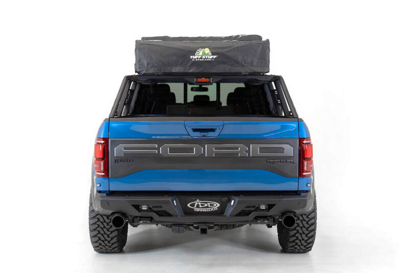 Addictive Desert Designs for 2015+ Ford F-150 Overlander Chase Rack w/ 3rd Brake Light - Hammer Black
