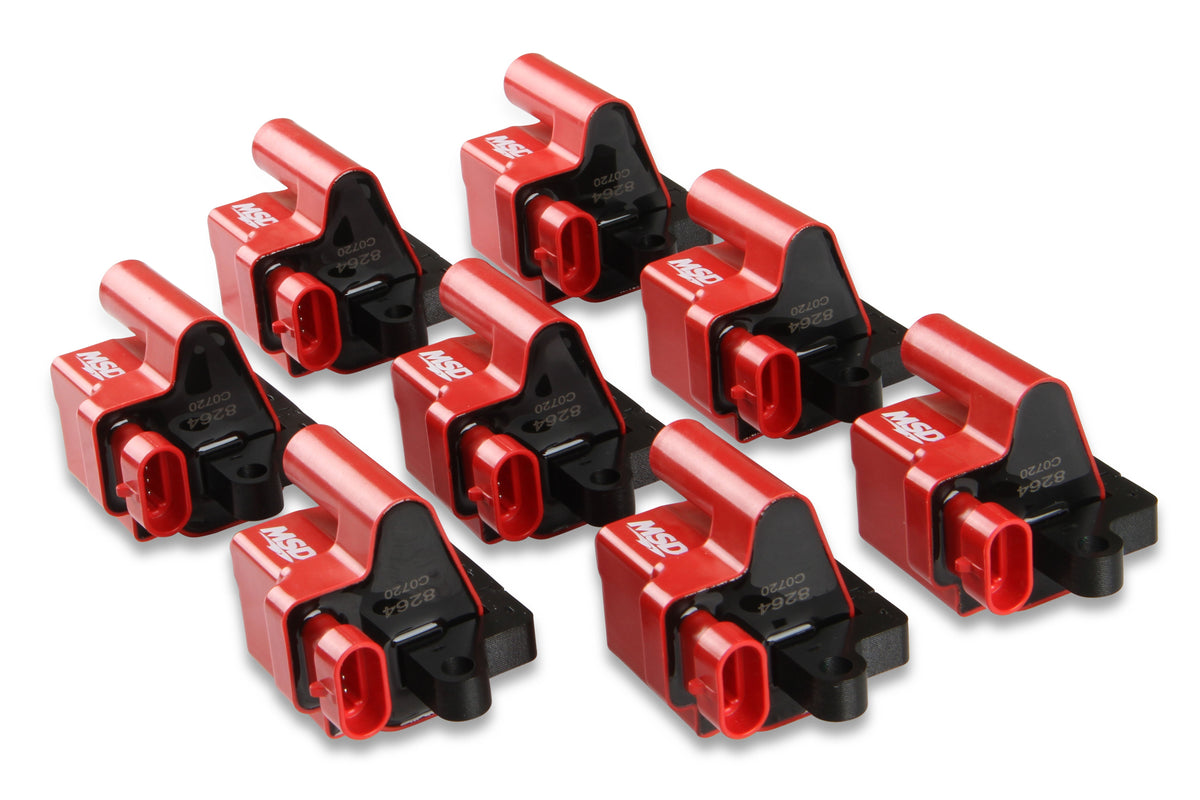 MSD 82648 Coil - GM LS Blaster Series - L-Series Truck Engine - Red - 8-Pack