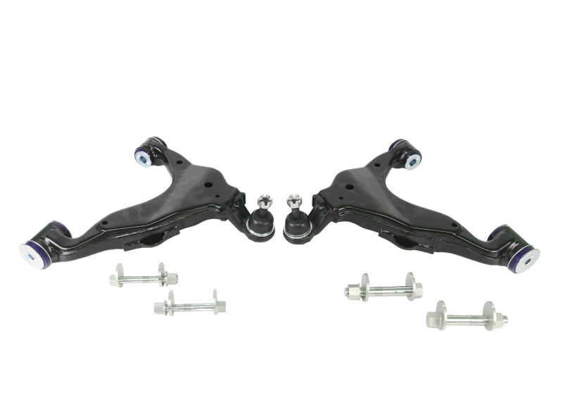 SuperPro Front Lower Control Arm, Ball Joint and Camber Pin Kit - Double Offset Extended Range of Adjustment
