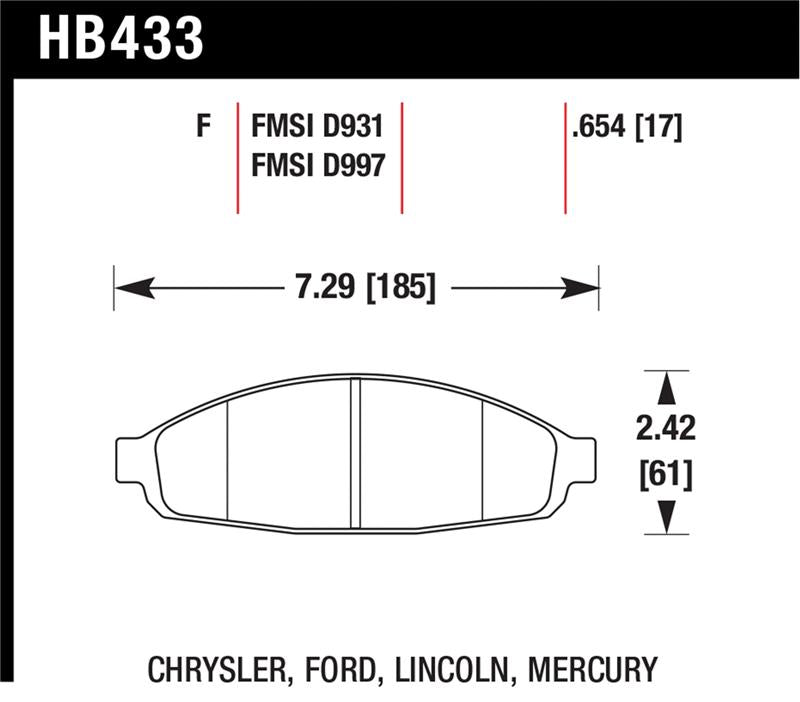 Hawk Performance HB433F.654 HPS Performance Street Brake Pads