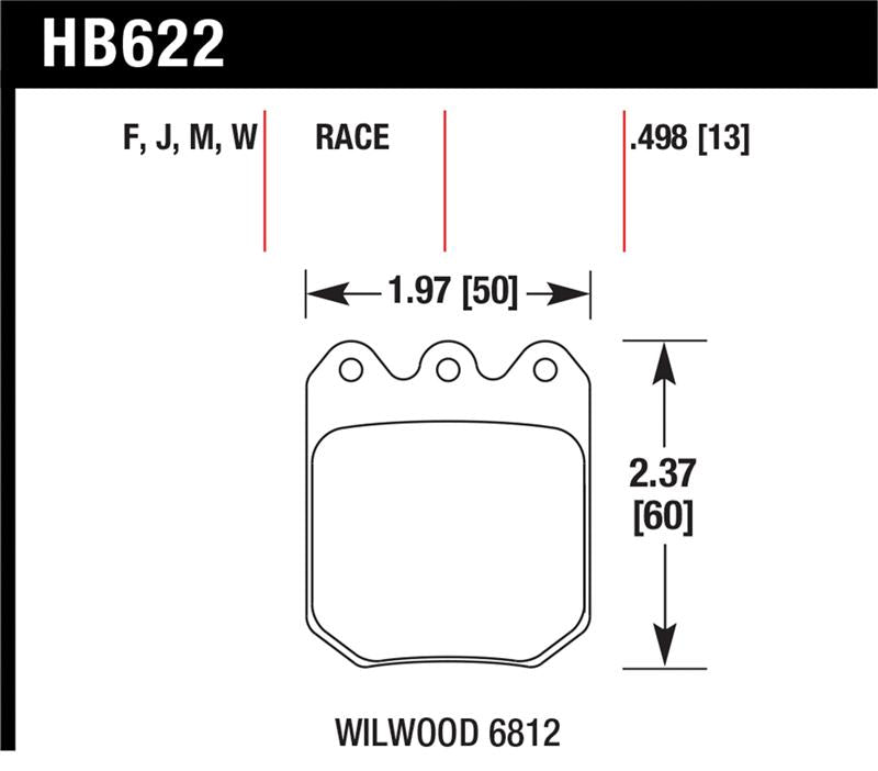 Hawk Performance HB622W.490 DTC-30 Motorsport Brake Pads