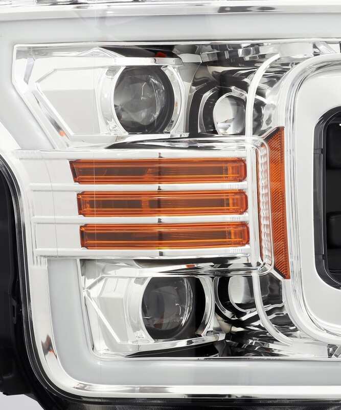 AlphaRex 880187 18-19 Ford F-150 PRO-Series Projector Headlights Plank Style Chrome with Activation Light/Sequential Signal