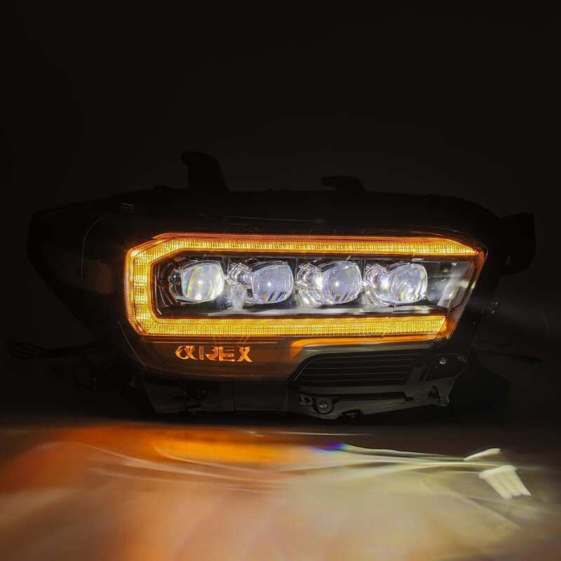 AlphaRex 880707 16-20 Toyota Tacoma NOVA LED Projector Headlights Plank Style Black w/Activation Light