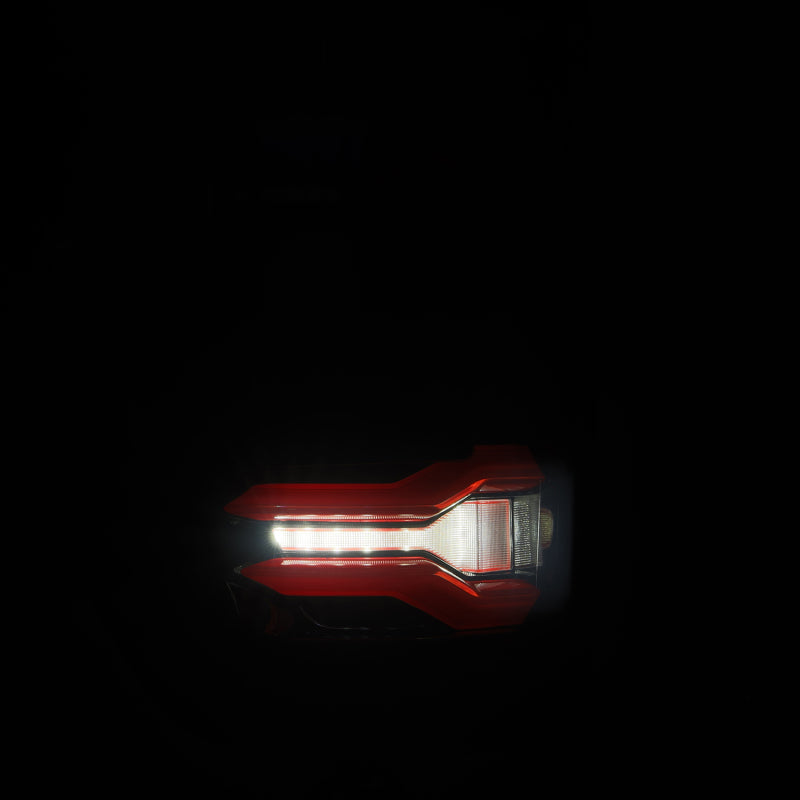 AlphaRex 653050 21-23 Ford F-150 LUXX LED Taillights - Black Red with BLIS