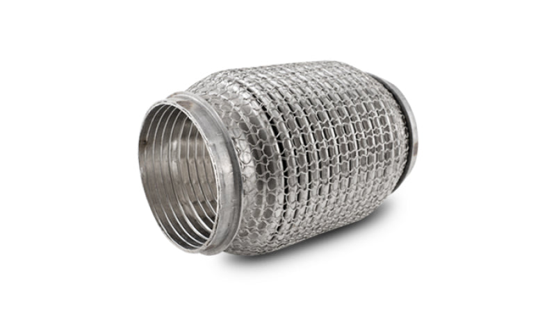 Vibrant SS Flex Coupling w/Interlock Liner and Mesh Braid 3in Inlet/Outlet